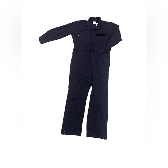Flame Resistant FR Coveralls Mens Large Regular WESTEX UltraSoft Value Line Blue - Picture 3 of 13